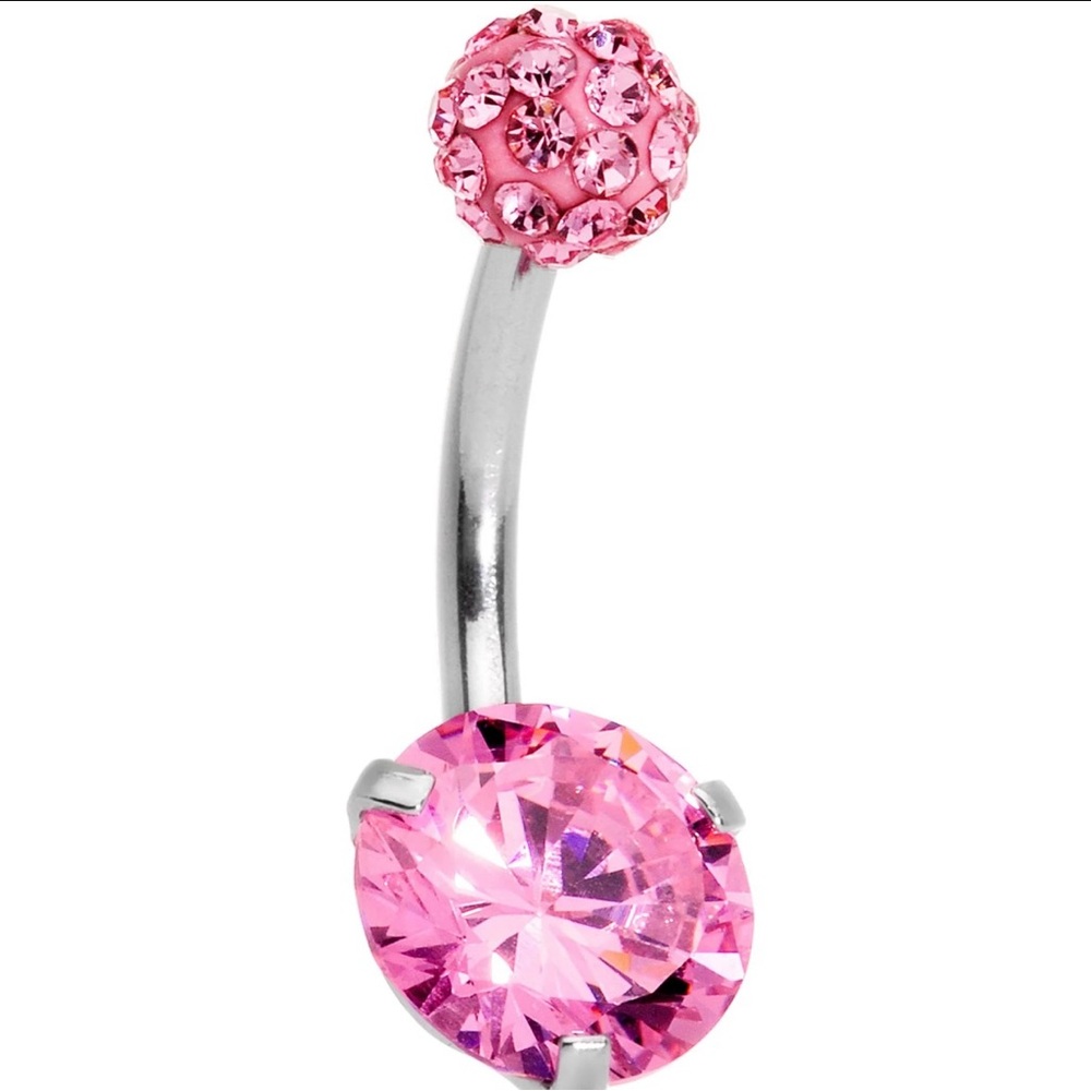 Pink belly ring